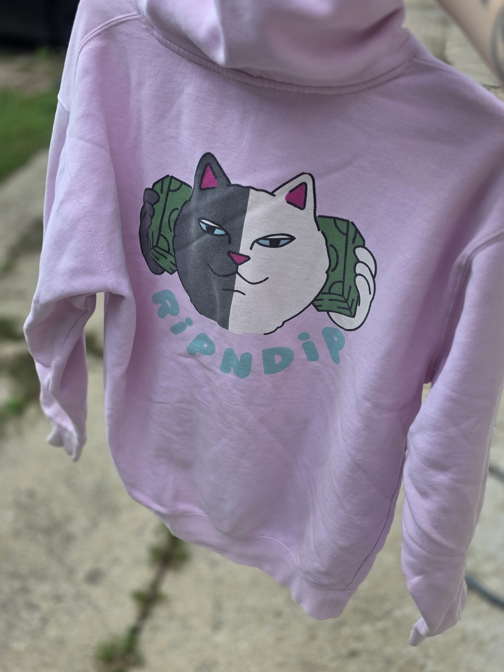 RIPNDIP Pink Cat Graphic Hoodie - Money Cat Design